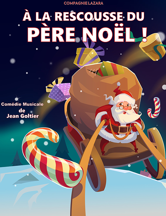 Affiche du spectacle À la rescousse du Père Noël ! au café-théâtre Défonce de Rire