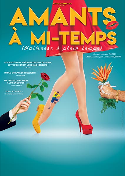 Affiche du spectacle Amants à mi-temps au café-théâtre Défonce de Rire