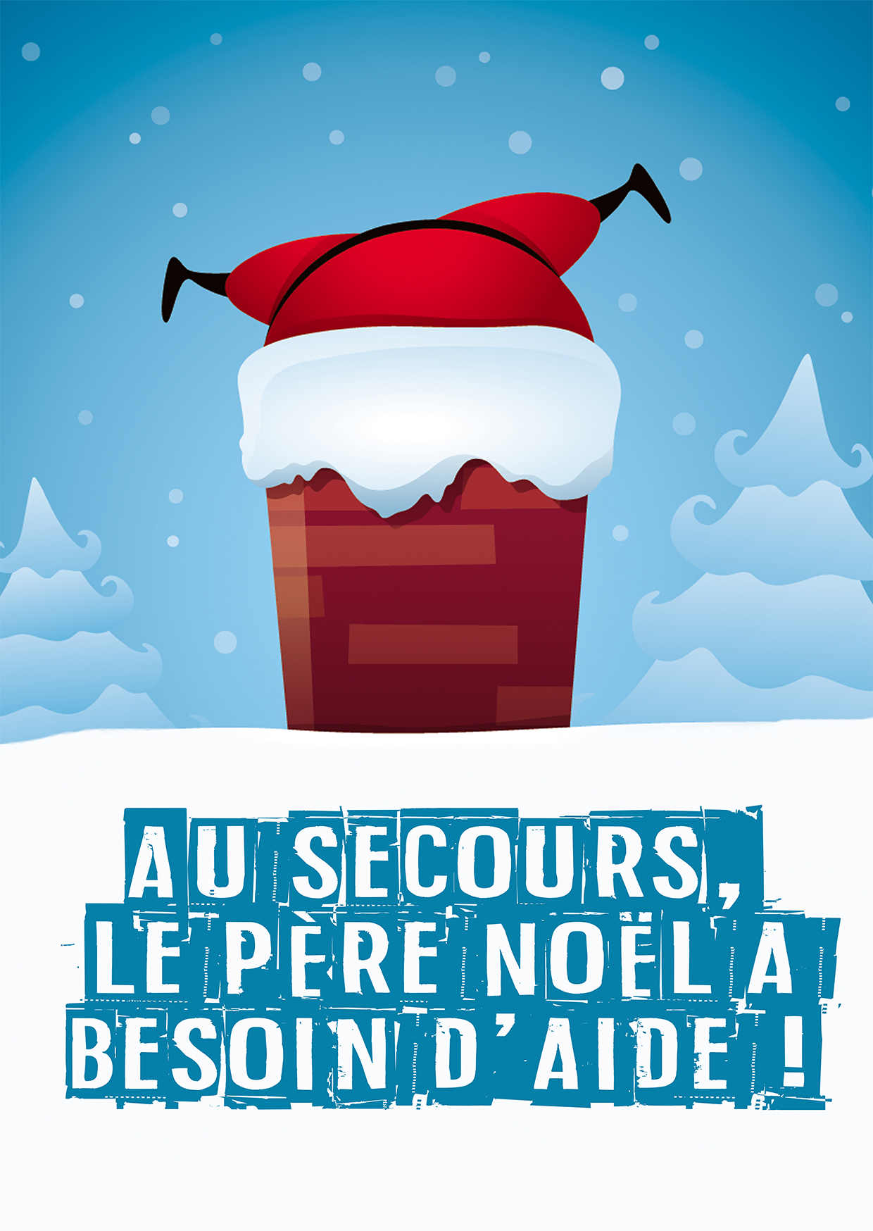 Affiche du spectacle Au secours, le Père Noël a besoin d'aide ! au café-théâtre Défonce de Rire