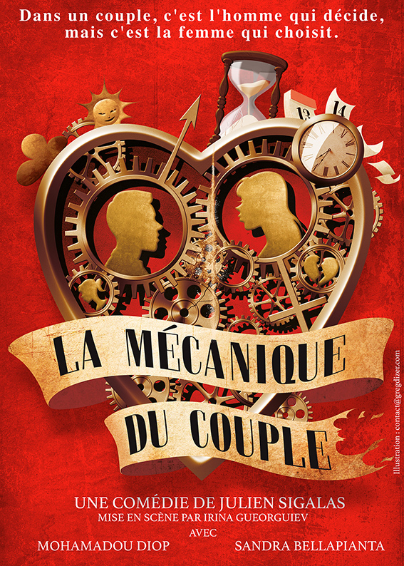 Affiche du spectacle La mécanique du couple au café-théâtre Défonce de Rire