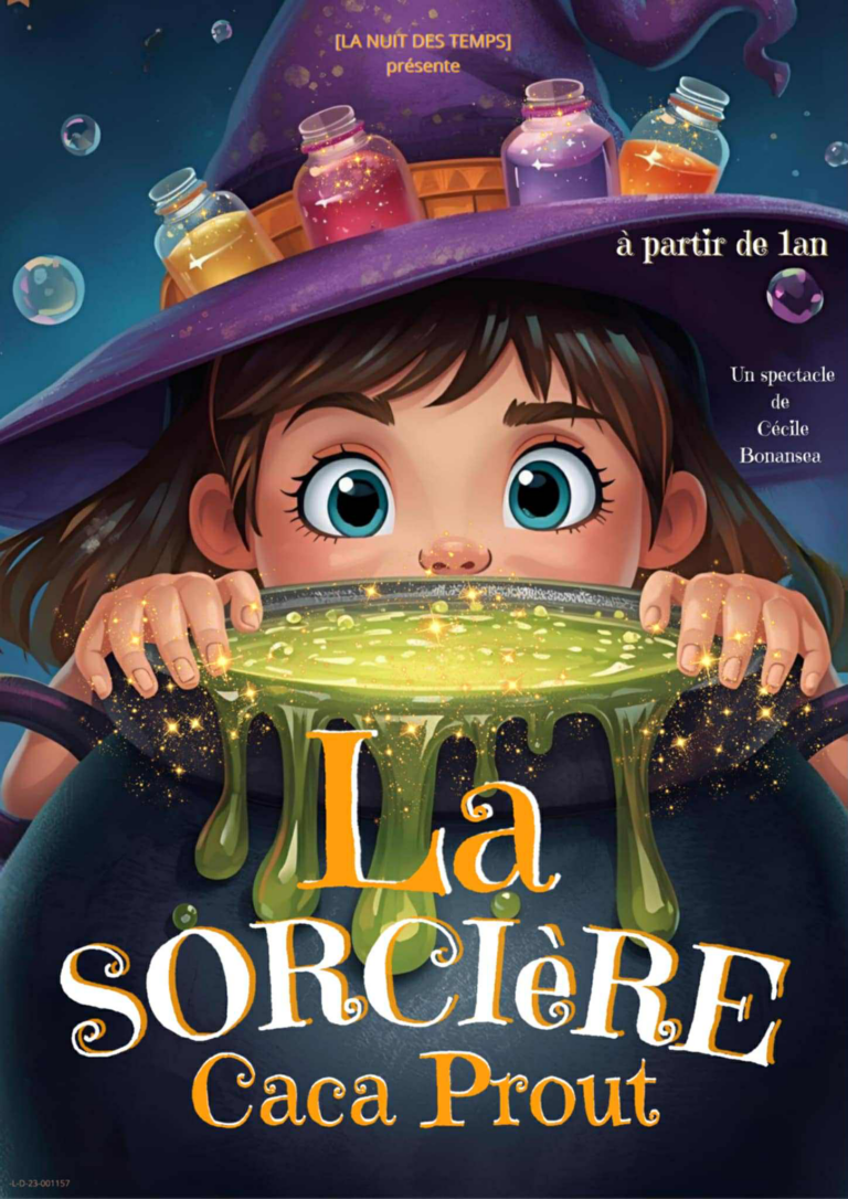 Affiche du spectacle La sorcière Caca Prout au café-théâtre Défonce de Rire