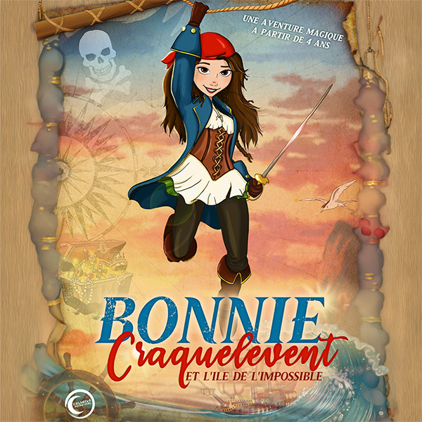 Affiche du spectacle Bonnie Craquelevent et l’île de l’impossible au café-théâtre Défonce de Rire
