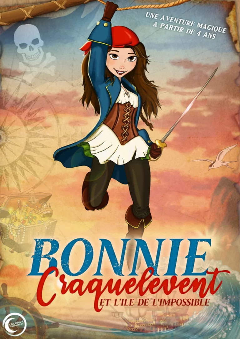 Affiche du spectacle Bonnie Craquelevent et l’île de l’impossible au café-théâtre Défonce de Rire