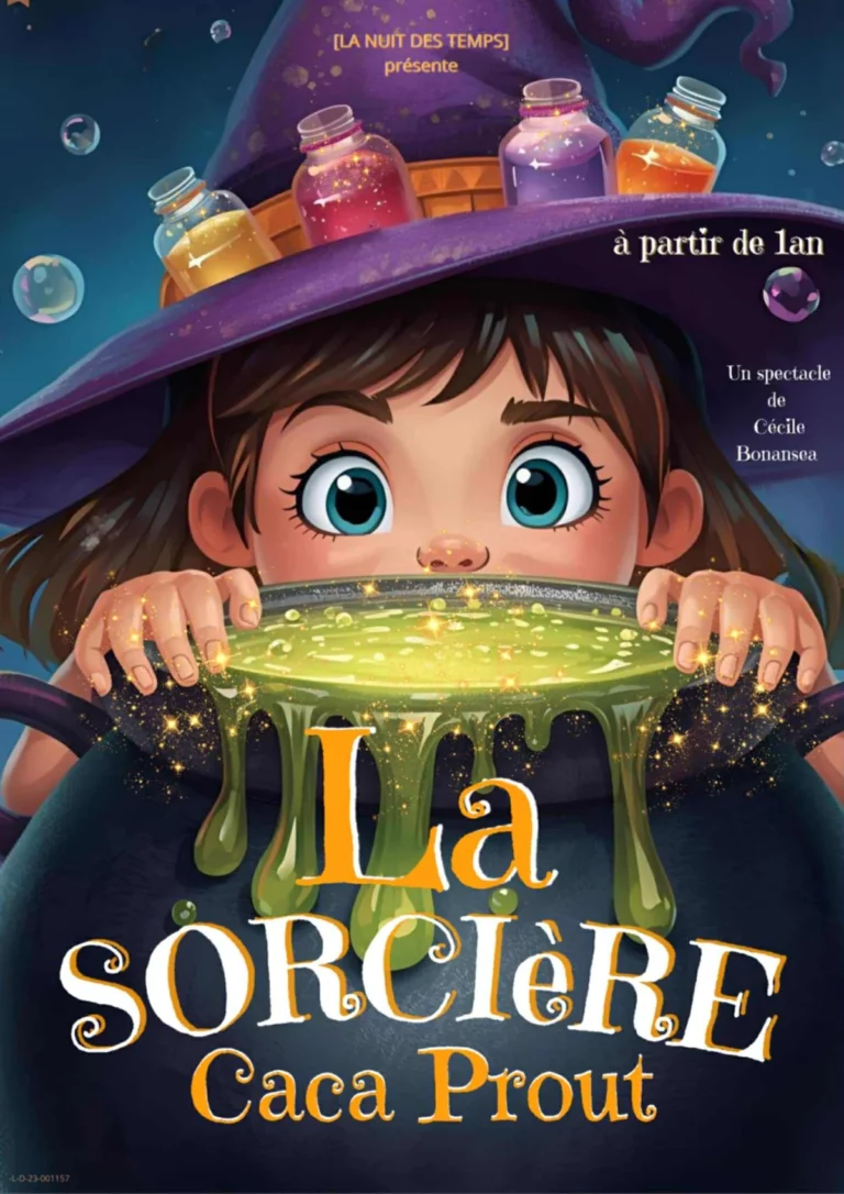 Affiche du spectacle La sorcière Caca Prout au café-théâtre Défonce de Rire