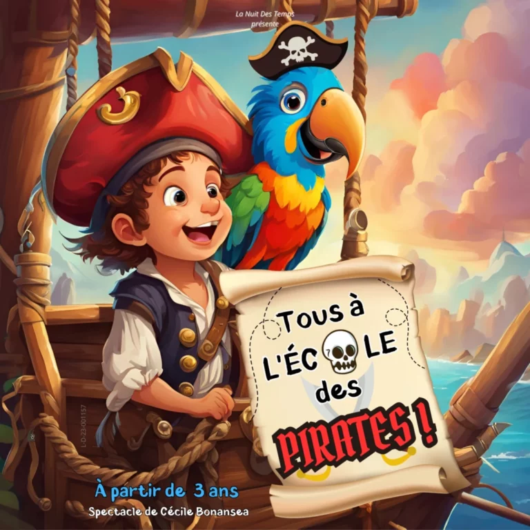 Affiche du spectacle Tous à l’école des pirates au café-théâtre Défonce de Rire