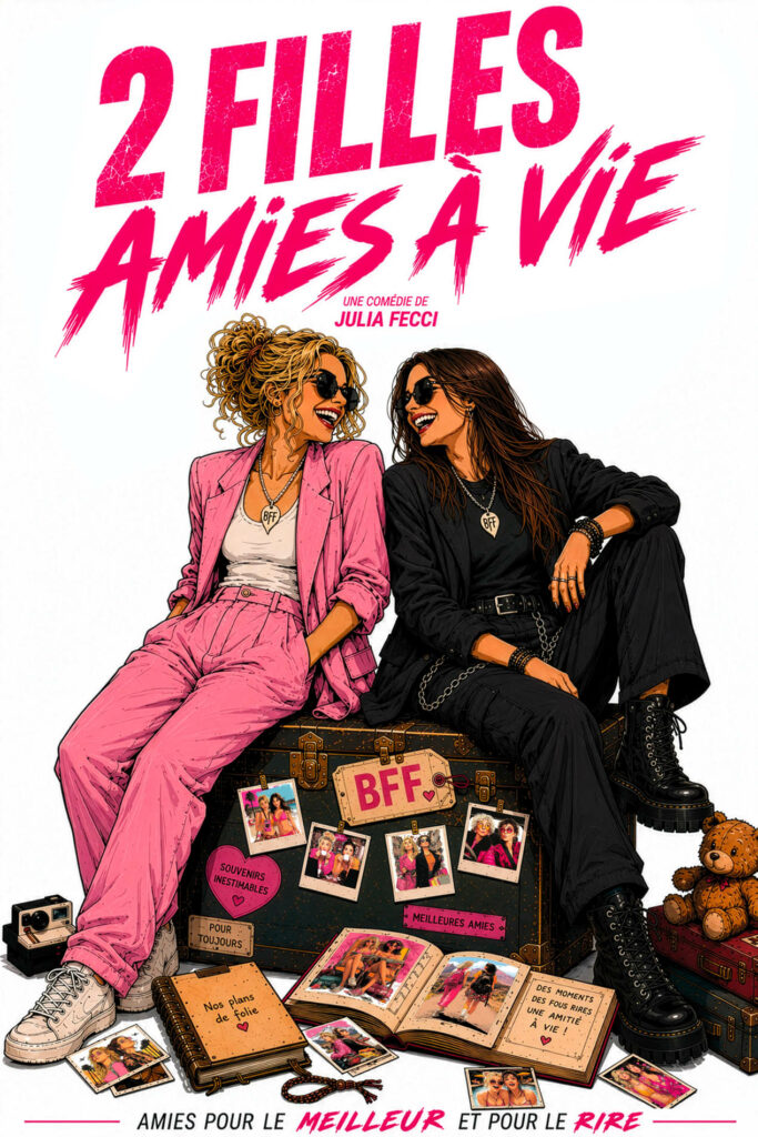 Affiche du spectacle 2 filles amies à vie au café-théâtre Défonce de Rire