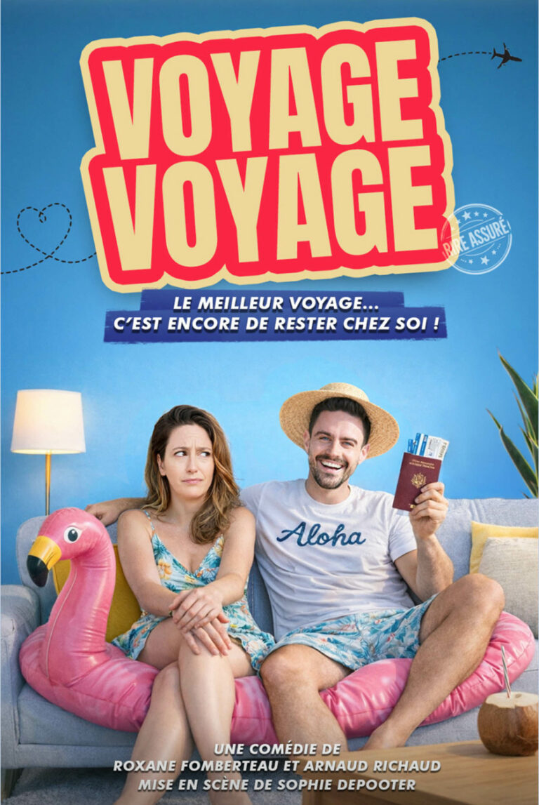 Affiche du spectacle Voyage Voyage au café-théâtre Défonce de Rire